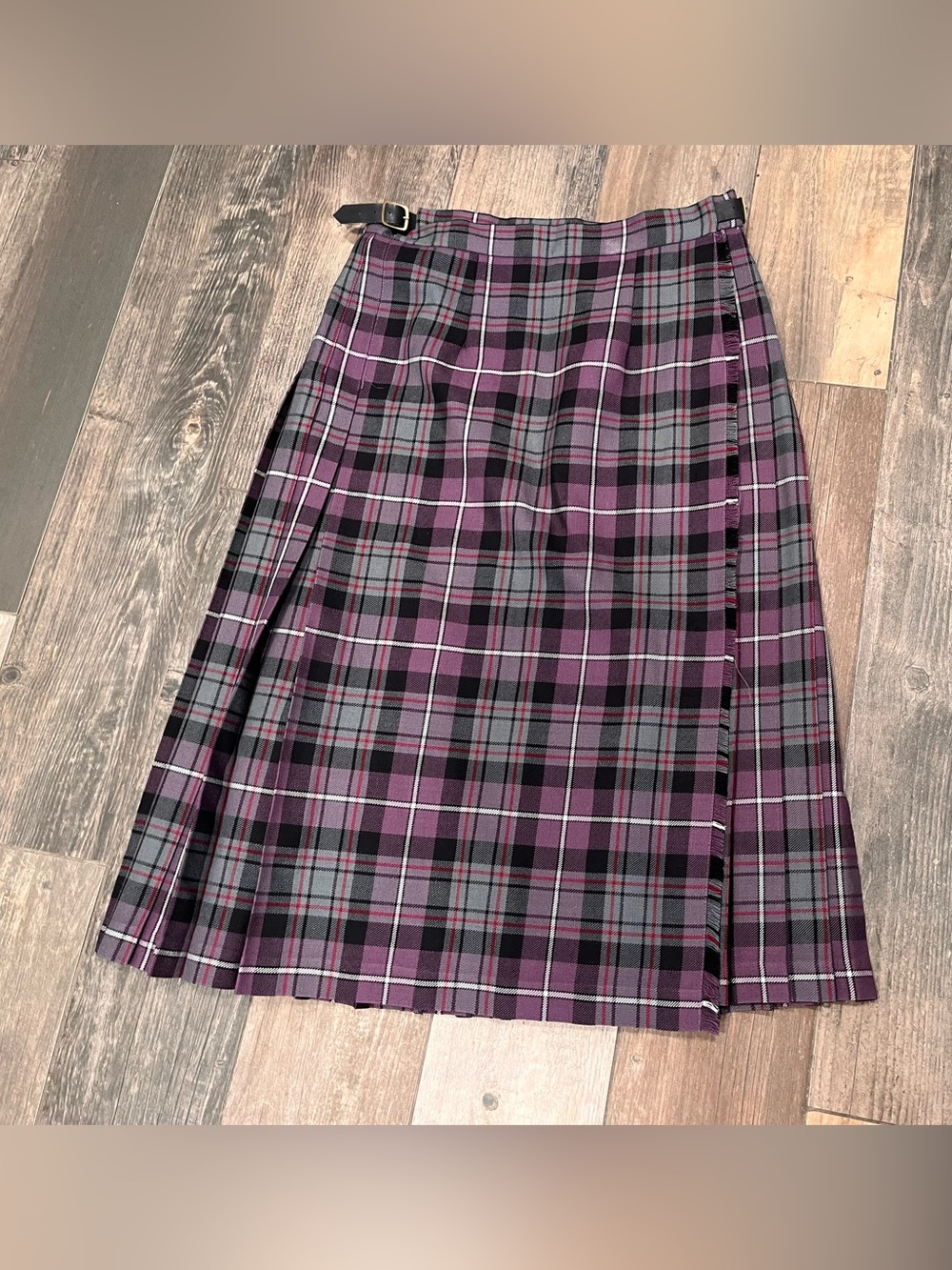 James Pringle Weavers Scotland Kilt Skirt Women Plaid 100% Wool Tartan US 12
